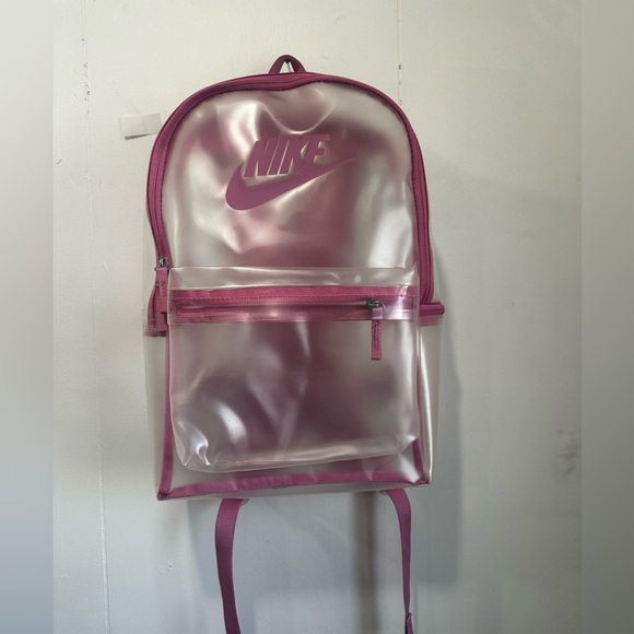 Nike Handbags - Nike Pink and Clear Backpack